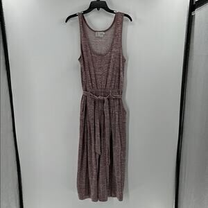Anthropologie Saturday Sunday Saunter Wide Leg Jumpsuit - Maroon Heather - S
